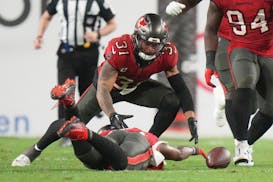 Buccaneers safety Antoine Winfield Jr. (31) had six forced fumbles, six sacks, four fumble recoveries and three interceptions this season, 