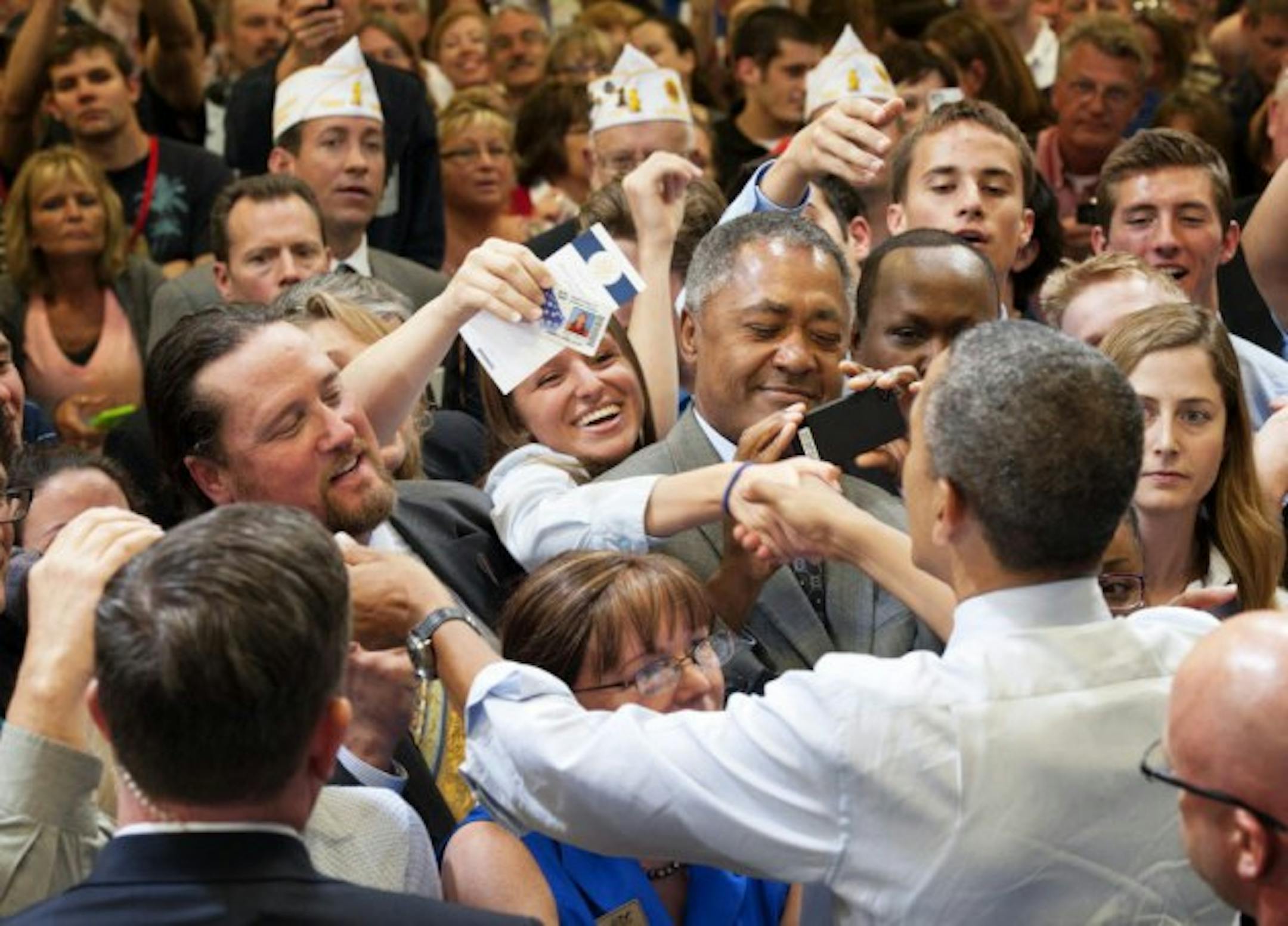 Don Samuels with President Barack Obama at a campaign stop in June.