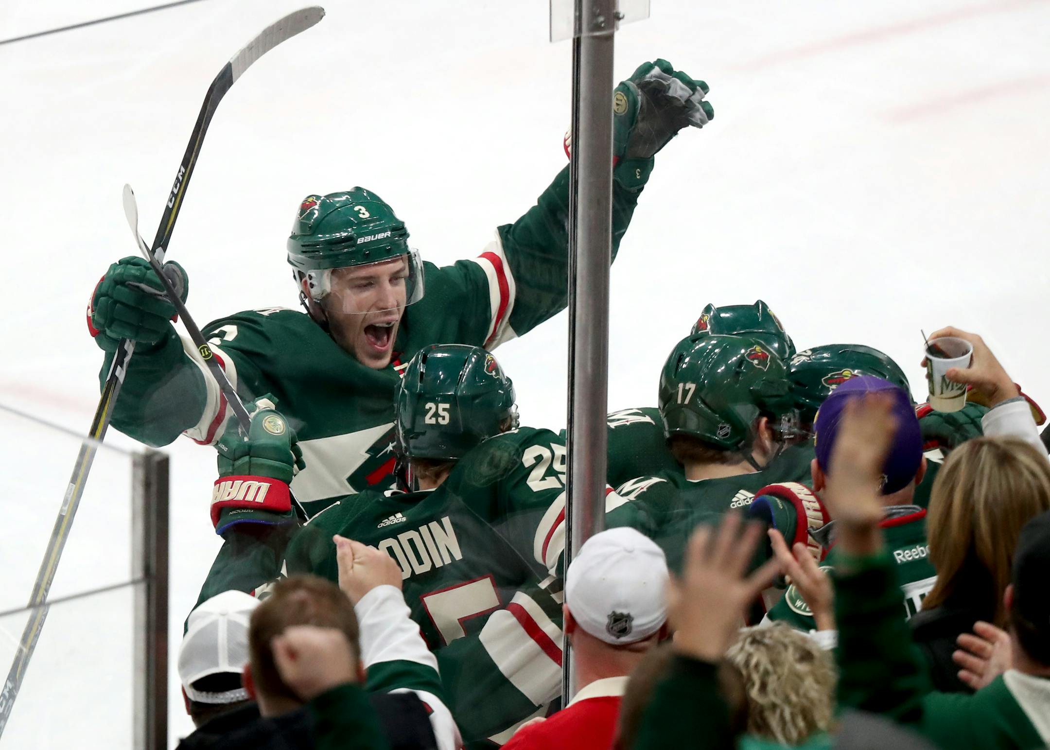 Charlie Coyle, seen here last January, scored three times Saturday night in a preseason game vs. Colorado.