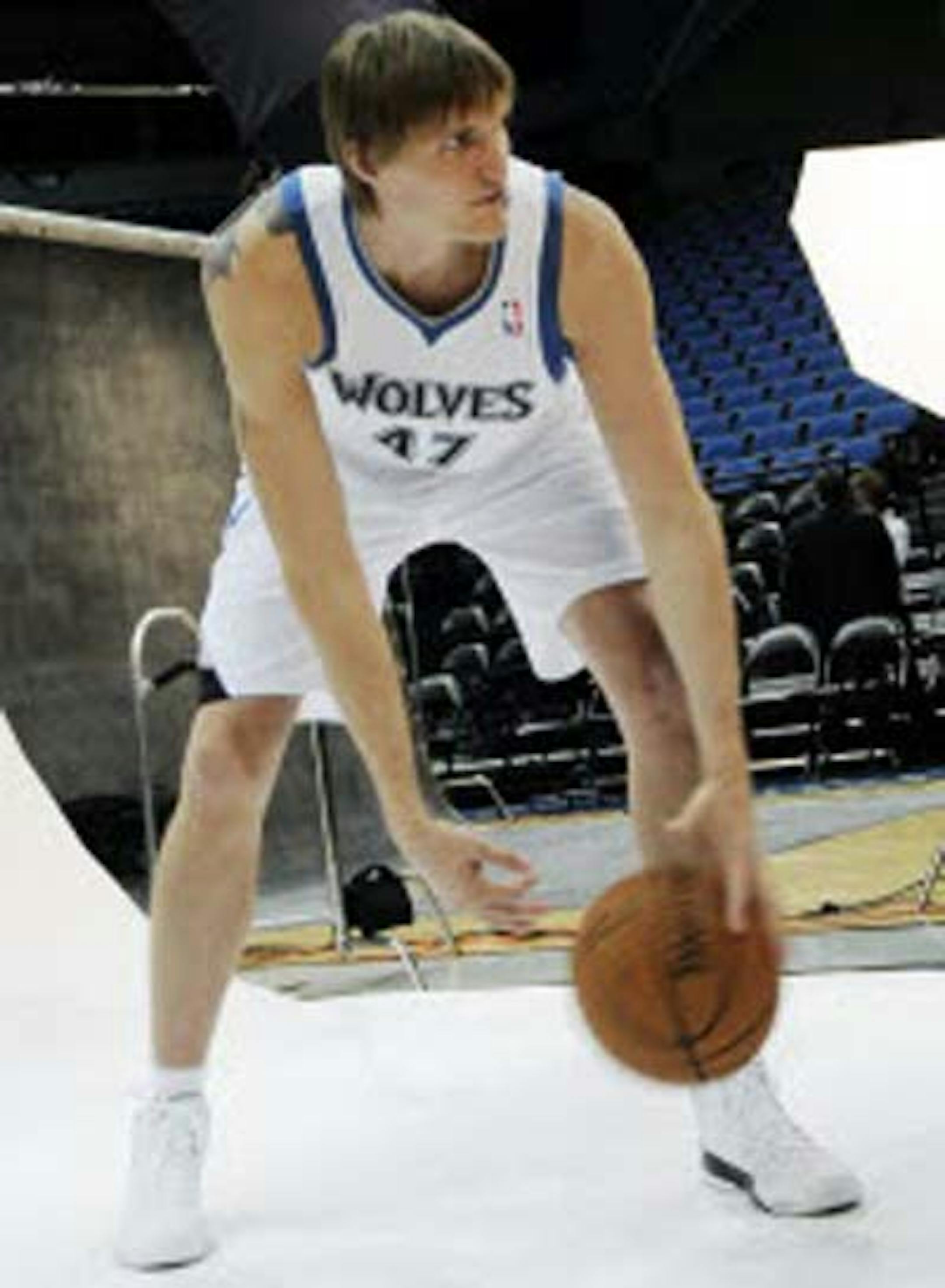 New Wolves forward Andrei Kirilenko during media day at Target Center on Monday.
