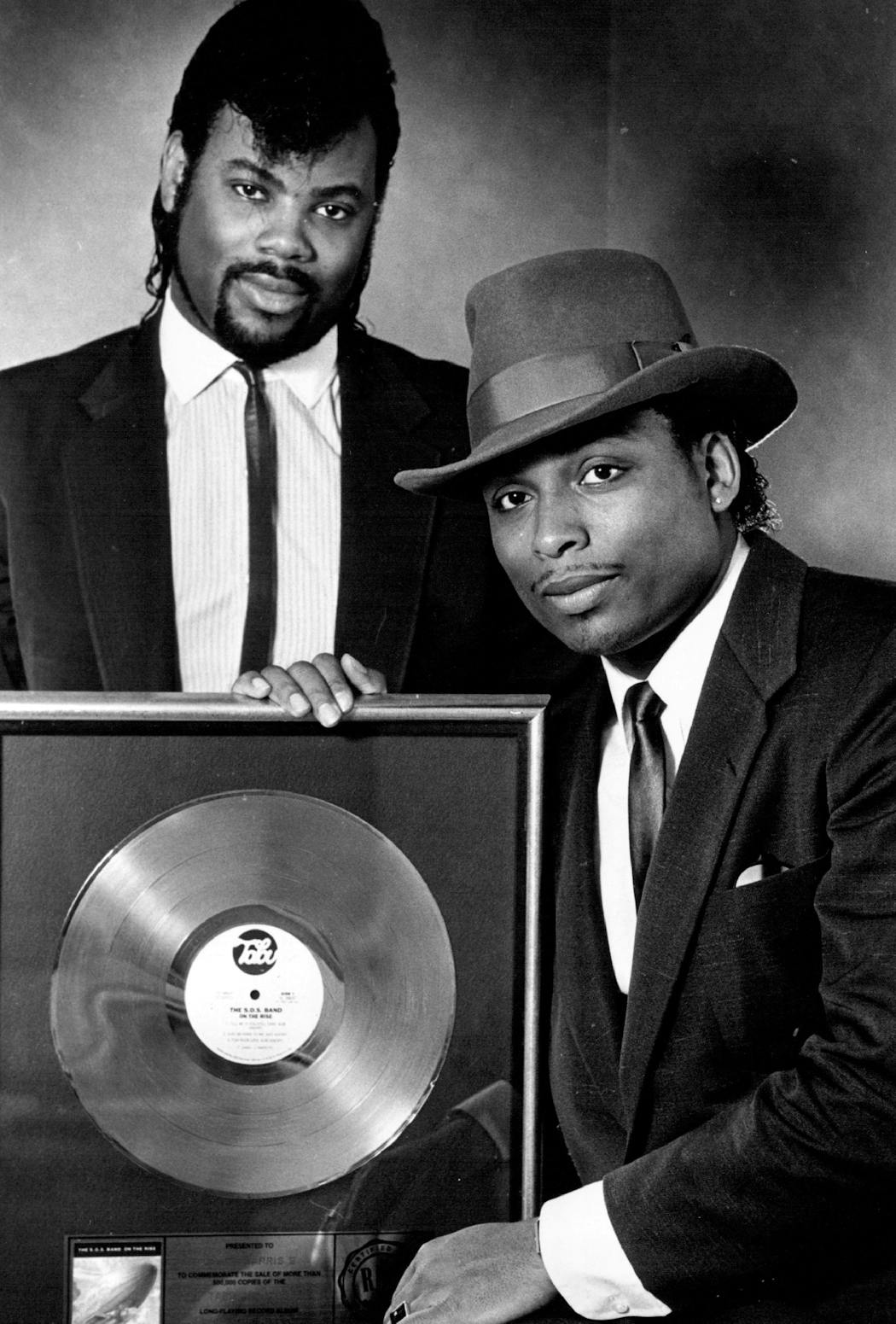 Jimmy Harris, left, and Terry Lewis with one of their awards in 1984.