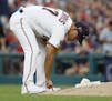 American League pitcher Jose Berrios, of the Minnesota Twins, prepares to take the mound during the third inning of the MLB baseball All-Star Game aga