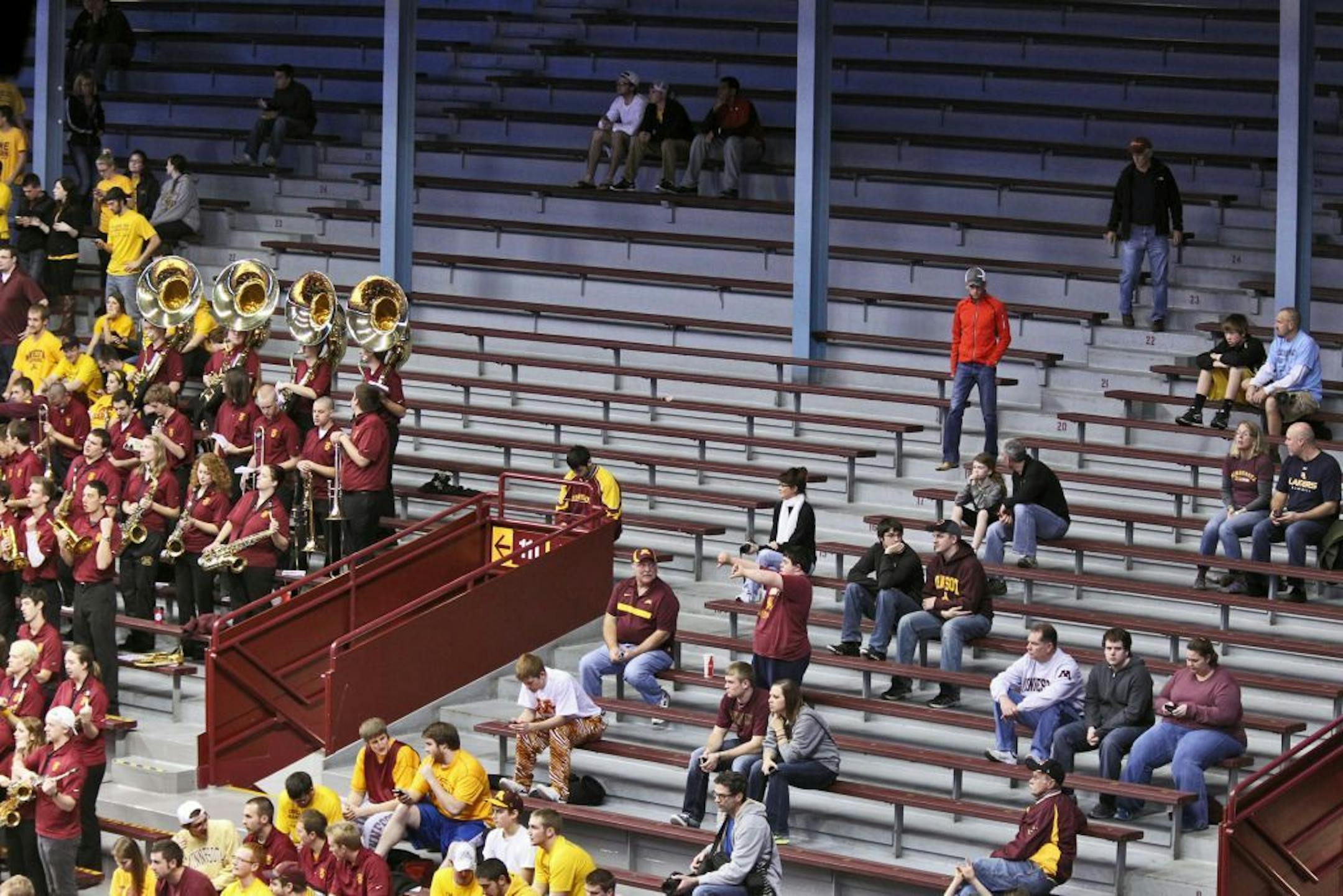 A sparse crowd at the Gophers vs. Richmond basketball game in Williams Arena on Nov. 18.