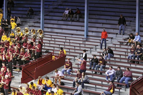 A sparse crowd at the Gophers vs. Richmond basketball game in Williams Arena on Nov. 18.