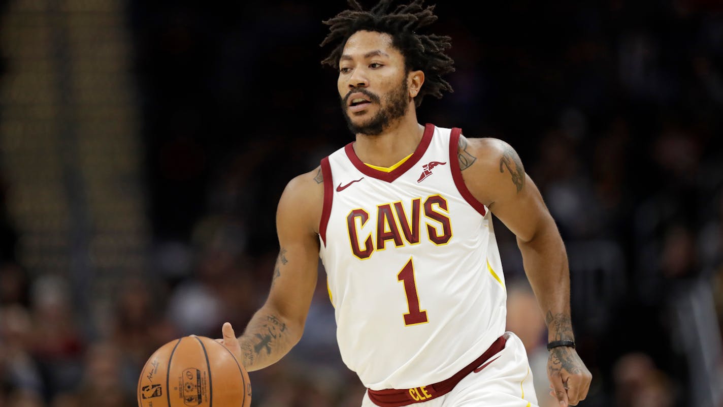 Timberwolves star Jimmy Butler said he hasn't talked to coach/president of basketball operations Tom Thibodeau about whether free agent Derrick Rose (pictured) can help their team win.