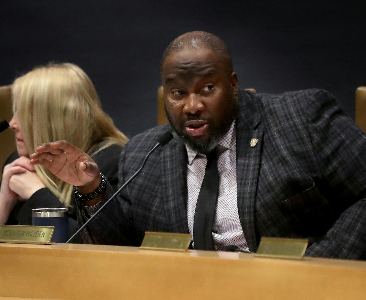 Senator Jeff Hayden, DFL-Minneapolis, spoke during a Senate committee meeting on concerns over the DHS making $29 million in improper payments to two Indian bands for opioid treatment Wednesday, Oct. 30, 2019, in St. Paul, MN.] DAVID JOLES &#x2022; david.joles@startribune.com The new commissioner of the Minnesota Department of Human Services (DHS) Jodi Harpstead faced tough questioning from law makers during a joint senate committee over her agency&#x2019;s oversight over the state Medicaid prog