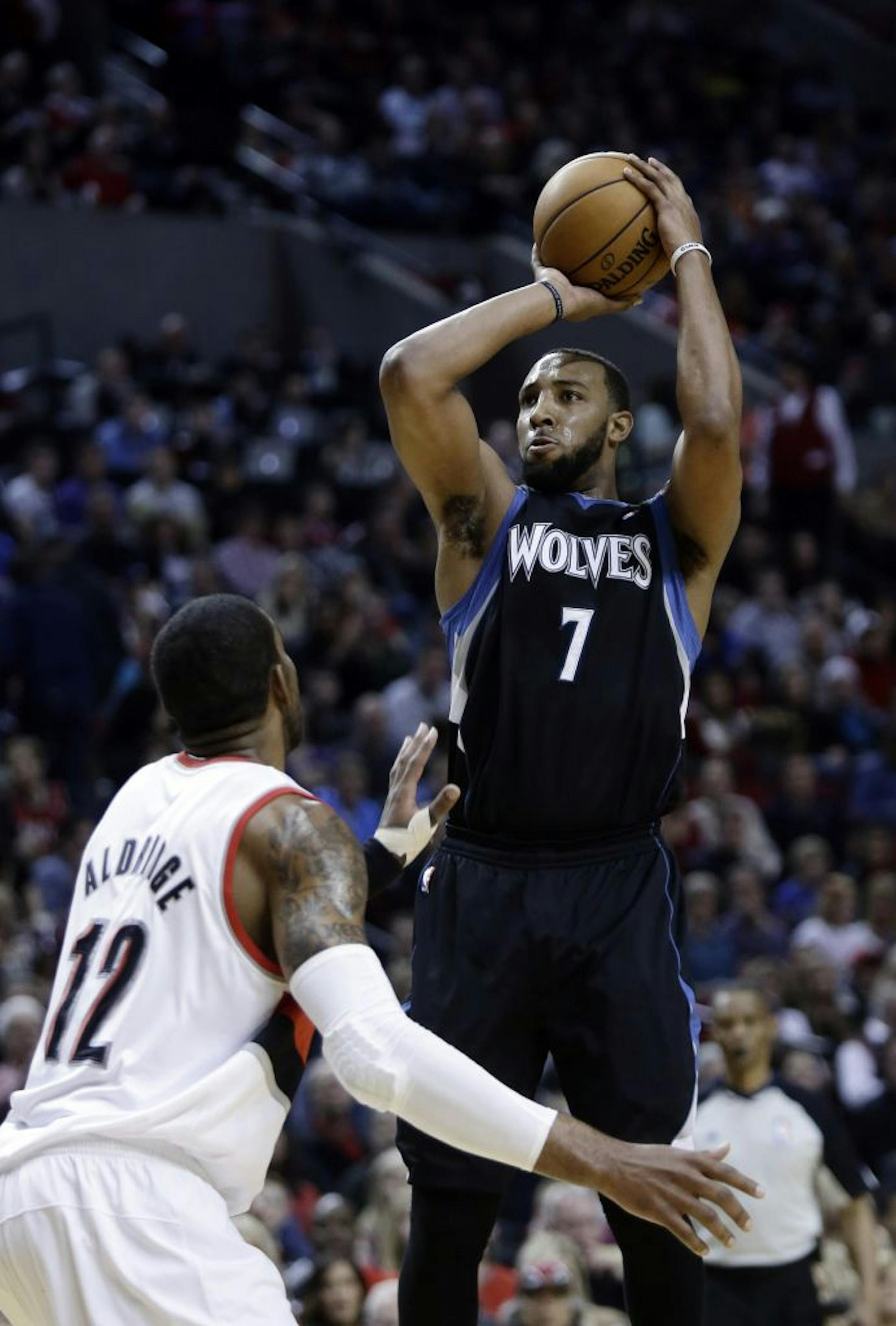 Wolves forward Derrick Williams has hit 31 percent of his three-pointers this season.