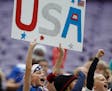 USA women's soccer fans cheered as their team took the filed against Switzerland at U.S. Bank Stadium Sunday October 23, 2016 in Minneapolis, MN. ] U.