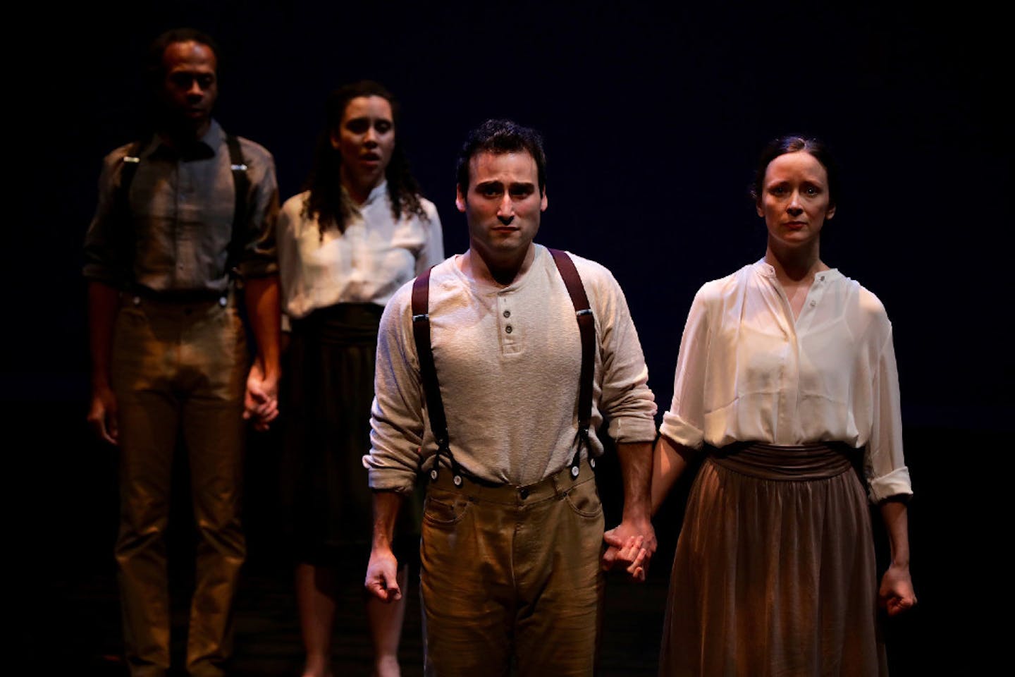 Gregory Parks, Emily Madigan, Avi Aharoni and Emily Michaels King in a Transatlantic Love Affair's production of "Promise Land."