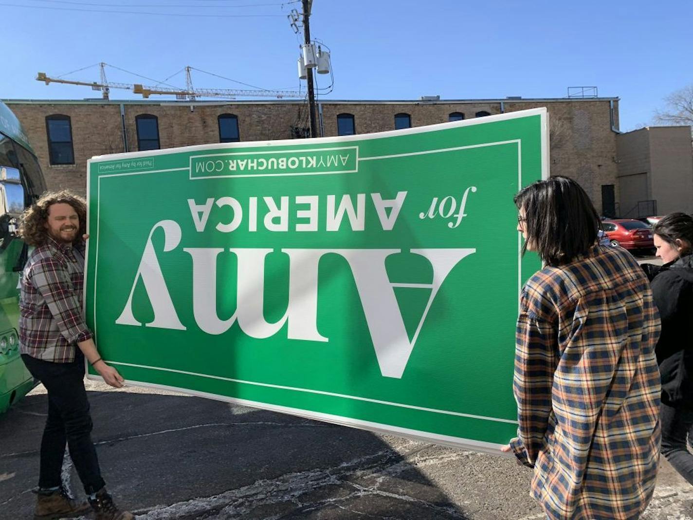 Amy Klobuchar's campaign staff emptied out her campaign bus Monday in Minneapolis after the candidate announced she was suspending her presidential campaign.