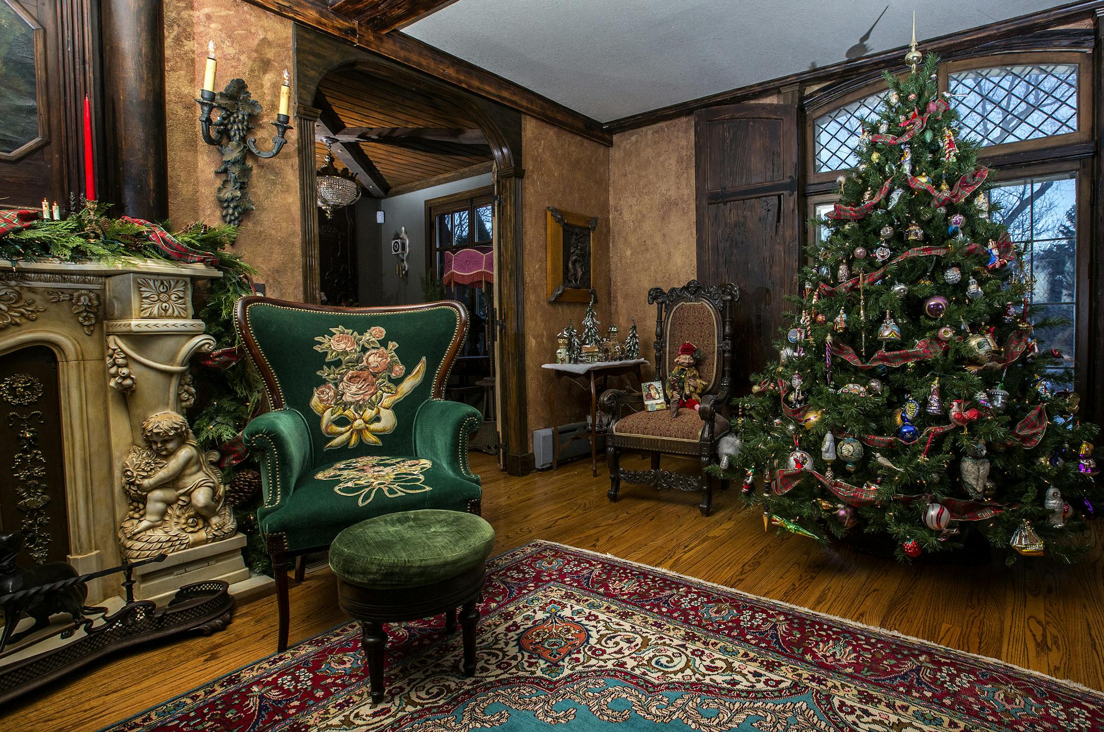 Holiday and Christmas decorations at the home of interior designer John Hinschberger.