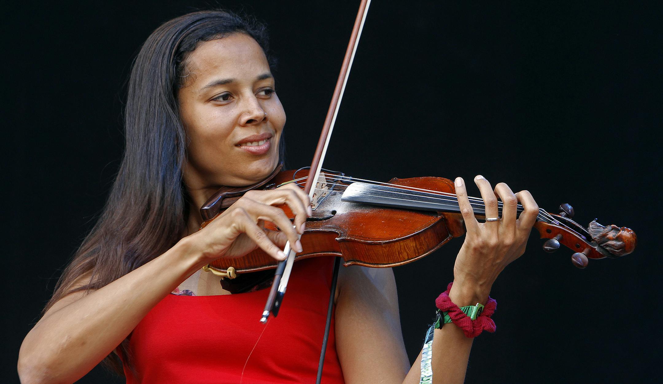 Rhiannon Giddens, shown here at the Bonnaroo festival in Tennessee last June, says working on the Bob Dylan all-star project “The New Basement Tapes” was an intimidating experience.