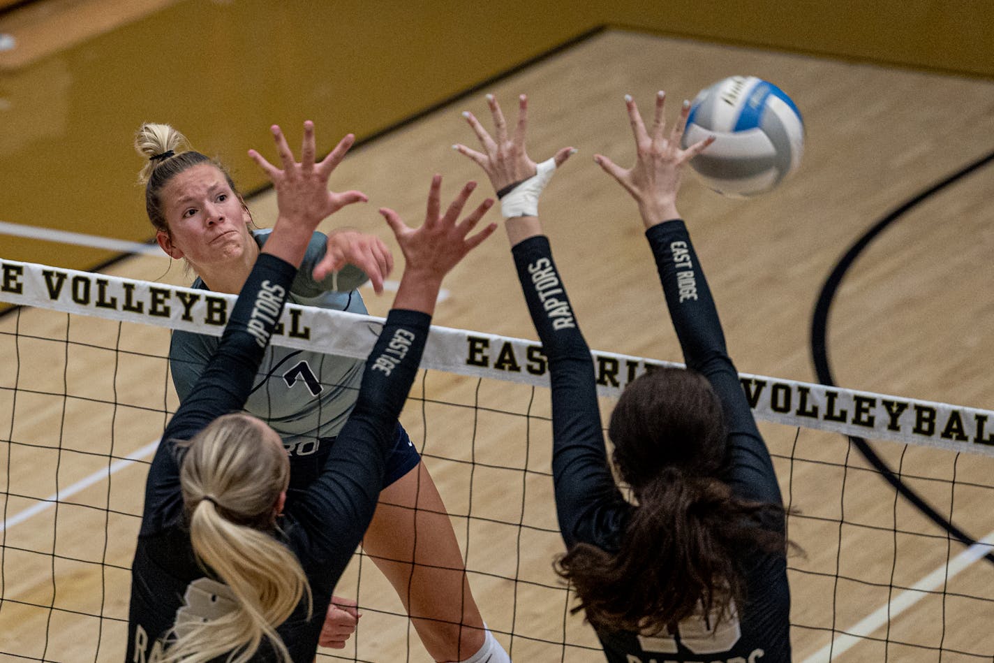 Champlin Park at East Ridge volleyball, 8-30-22. Photo by Mark Hvidsten, SportsEngine