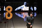 Singer Usher performs during a memorial prior to an NBA game between the Los Angeles Lakers and the Portland Trail Blazers on Friday, Jan. 31, 2020, i