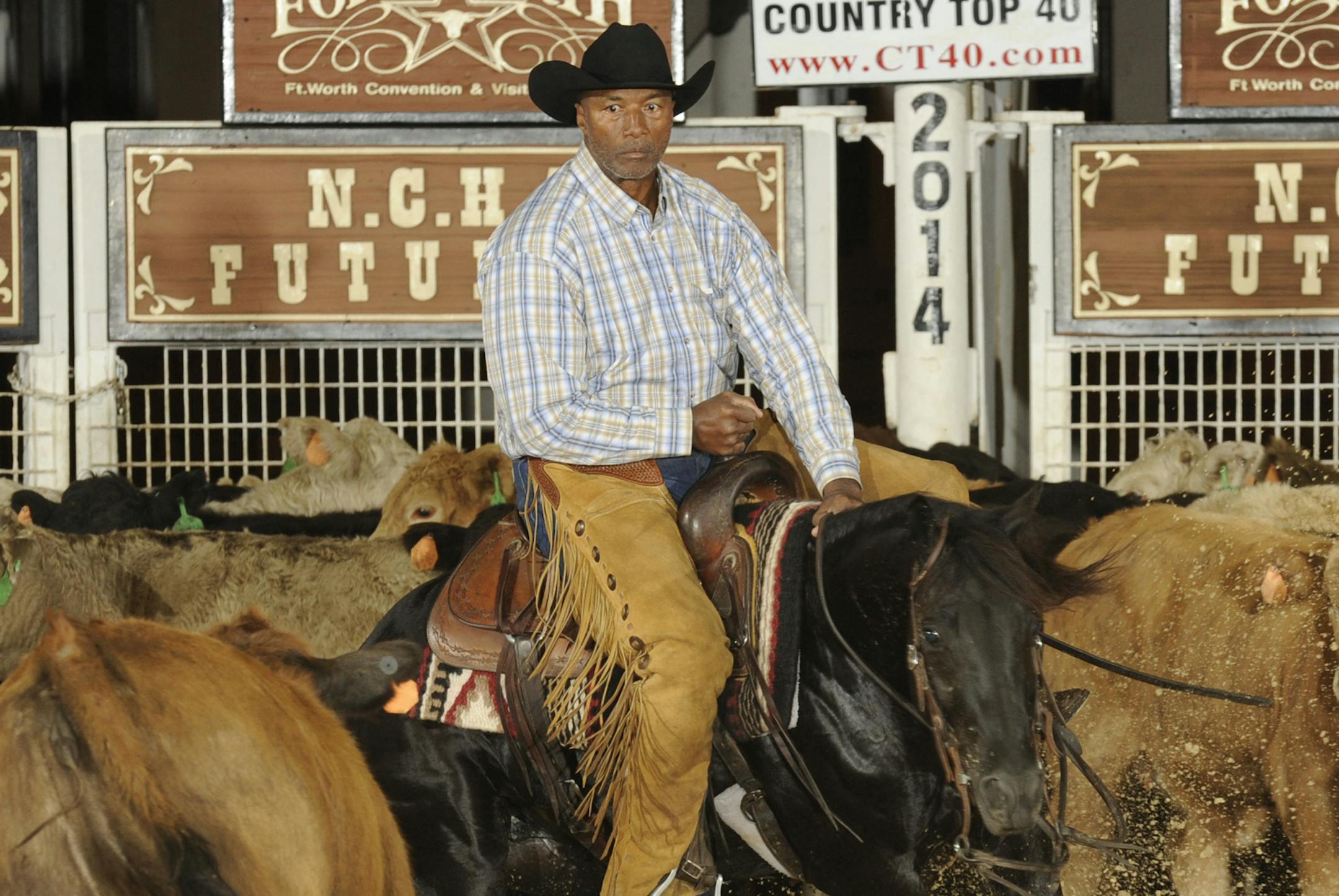 Retired NFL and Pittsburgh Steelers great Mel Blount in the opening rounds of the National Cutting Horse Association World Championship Futurity, which concludes this weekend in Fort Worth. Blount grew up poor in rural Georgia, working horses and mules on a farm. His lifelong love of horses continues today, and each year in December he is among hundreds of riders from throughout the U.S. and Canada who show 3-year-old quarter horses in the NCHA futurity, with a payout of about $4 million.