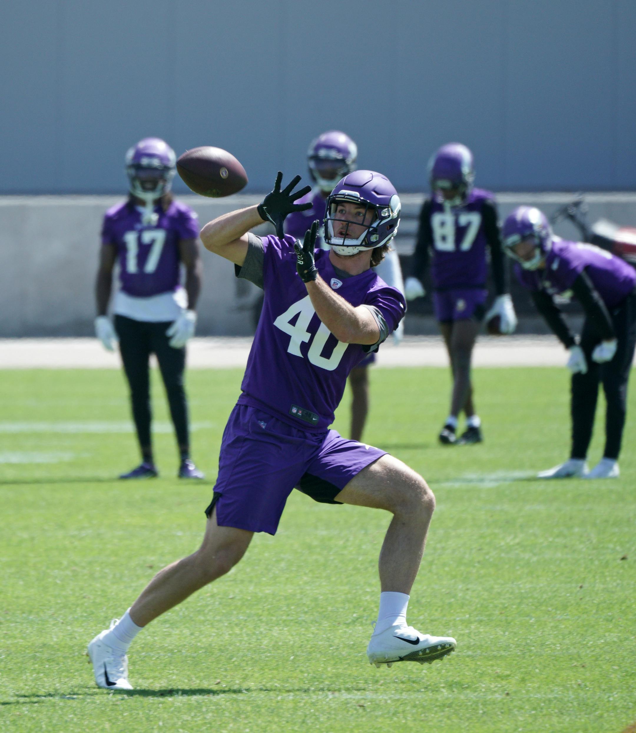 Vikings began OTA's at TCO Performance Center. Tight end Zach Davidson.