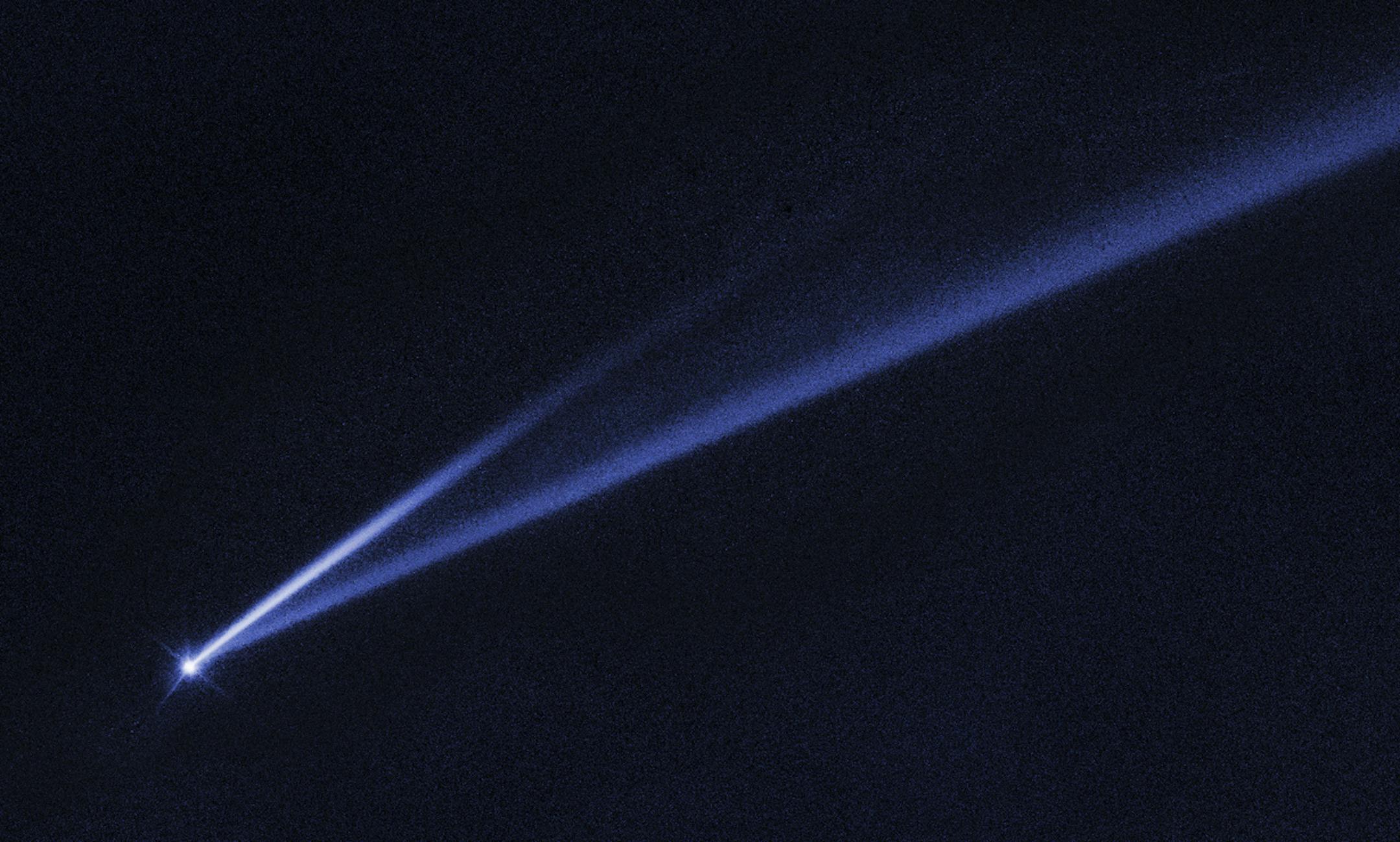 An undated photo of the slowly diminishing asteroid 6478 Gault, with a tail more than 500,000 miles long and some 3,000 miles wide. The dust from such objects may have been a factor in past global cooling on Earth. (NASA via The New York Times) -- NO SALES; FOR EDITORIAL USE ONLY WITH NYT STORY ASTEROID DUST ICE AGE BY EMMA GOLDBERG FOR SEPT. 18, 2019. ALL OTHER USE PROHIBITED. --
