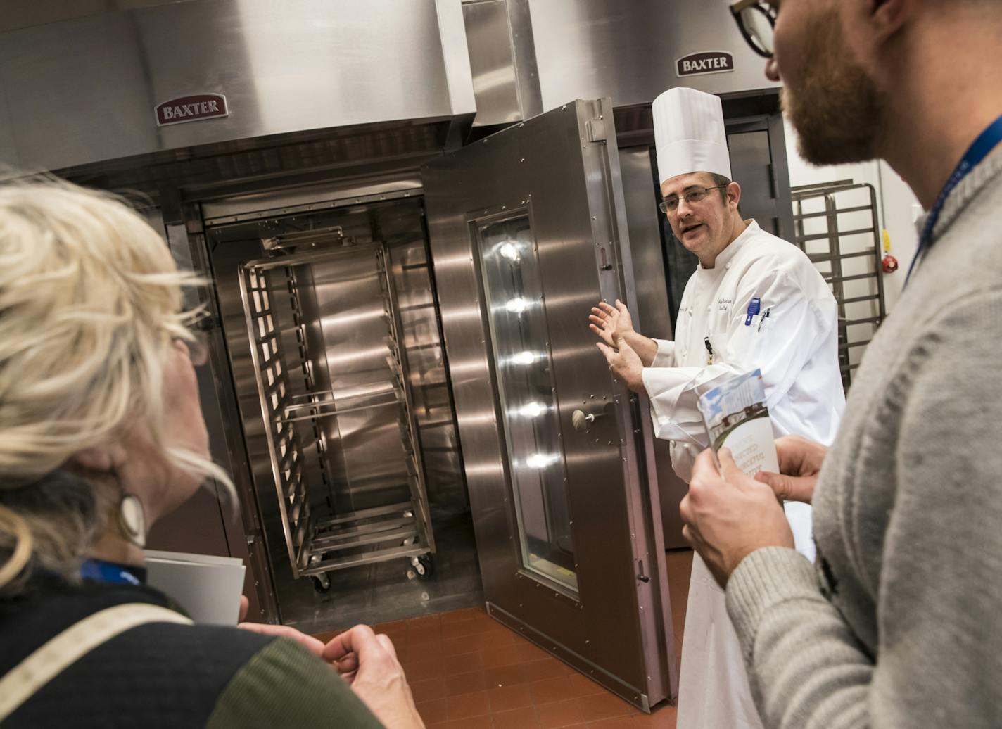 Banquet Chef Jason Robertson gave guest s tour of the kitchen that included the walk in ovens at the grand opening of Shakopee Mdewakanton Sioux Community Mystic Lake Center and Hotel on Thursday, January 4, 2018, in Prior Lake, Minn. ] RENEE JONES SCHNEIDER &#x2022; renee.jones@startribune.com