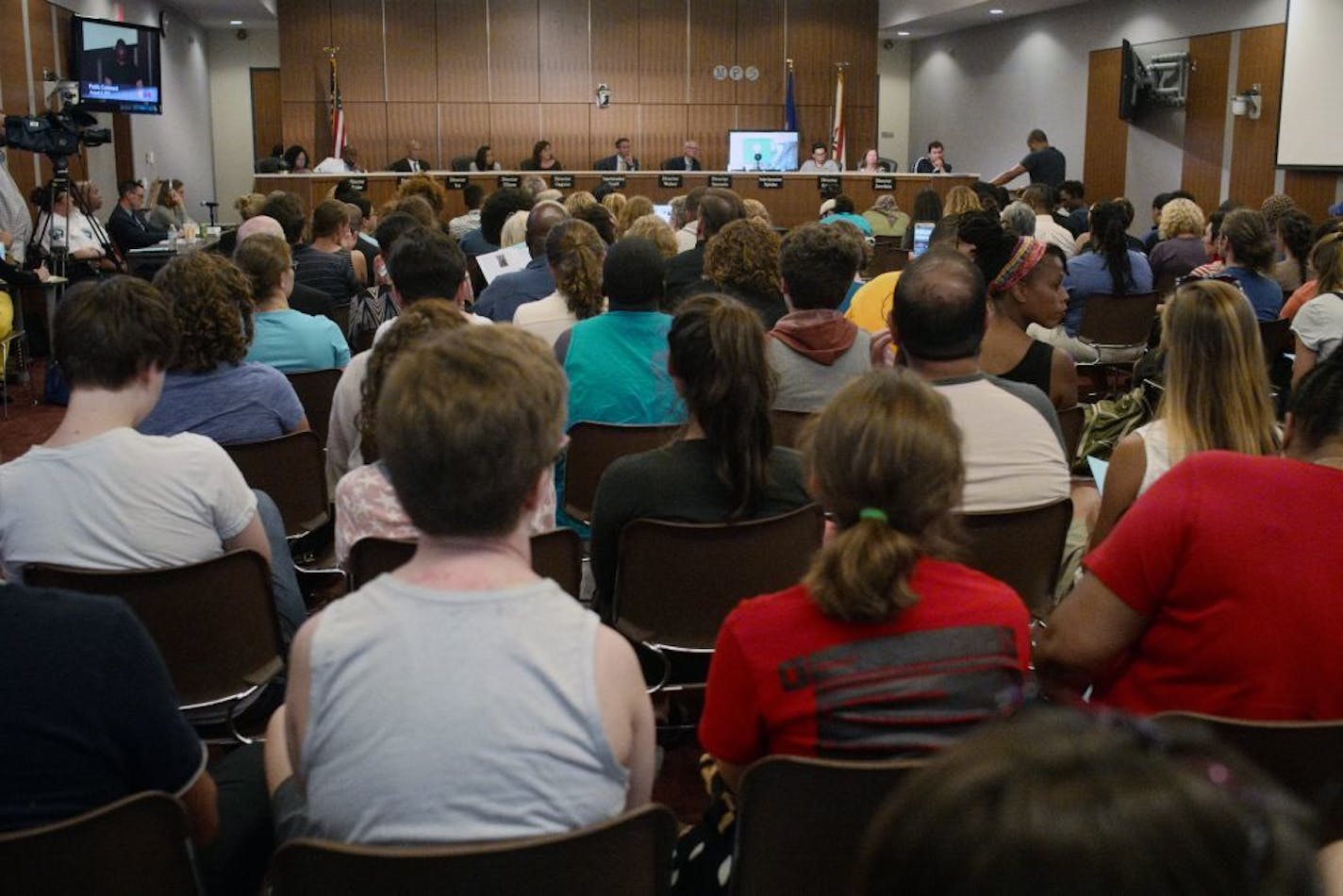 There was a packed house at the Minneapolis School Board meeting.