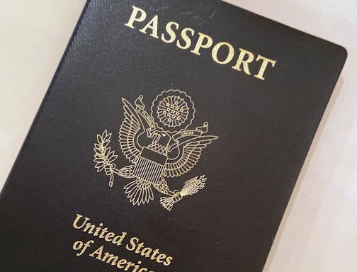 closeup of a U.S. Passport cover