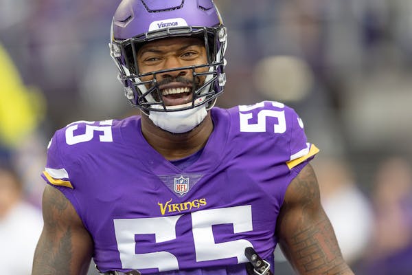 Linebacker Za’Darius Smith was a star at times for the Vikings last season. But will he be back again this fall? 