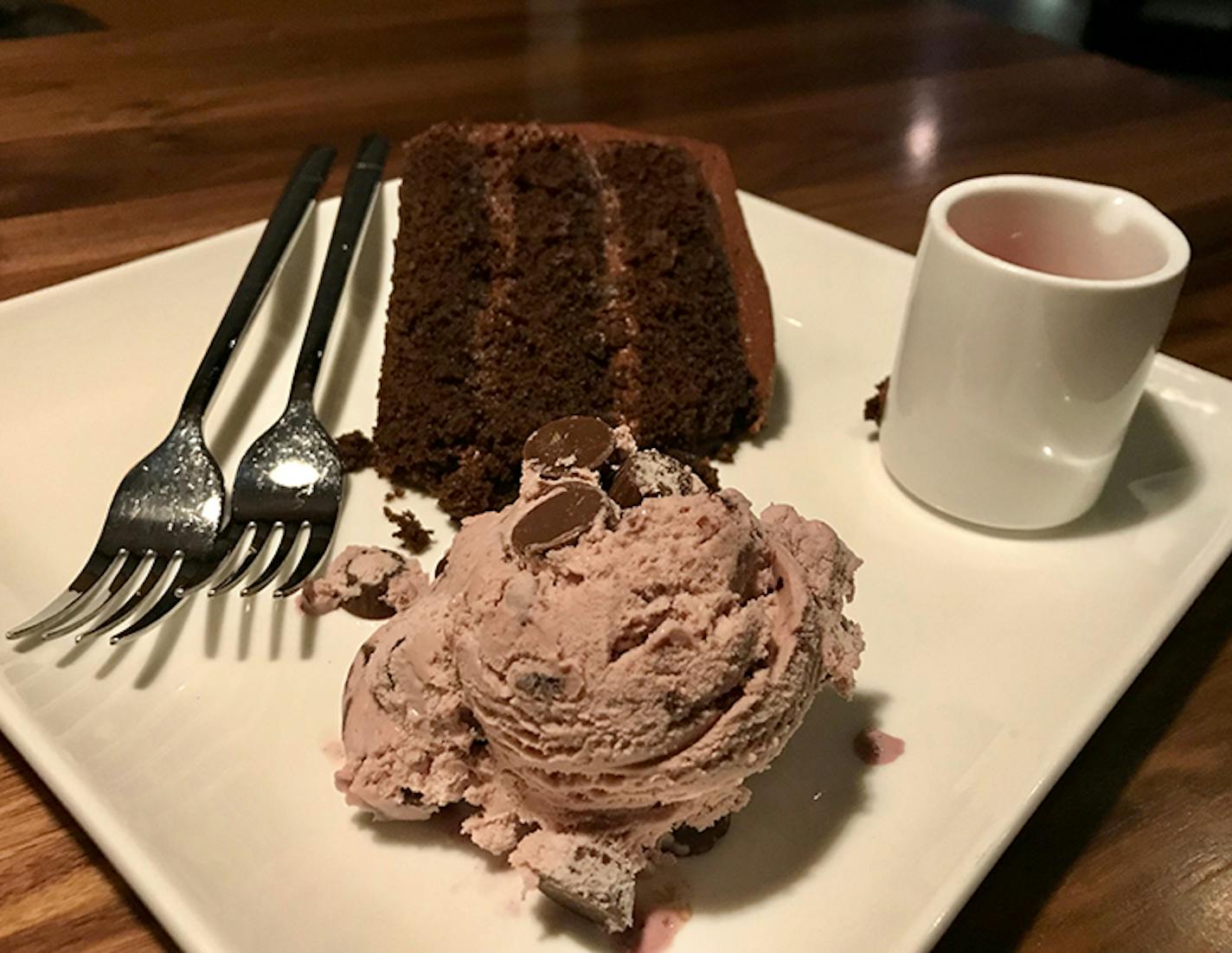 Chocolate cake at PLate in Prior Lake.