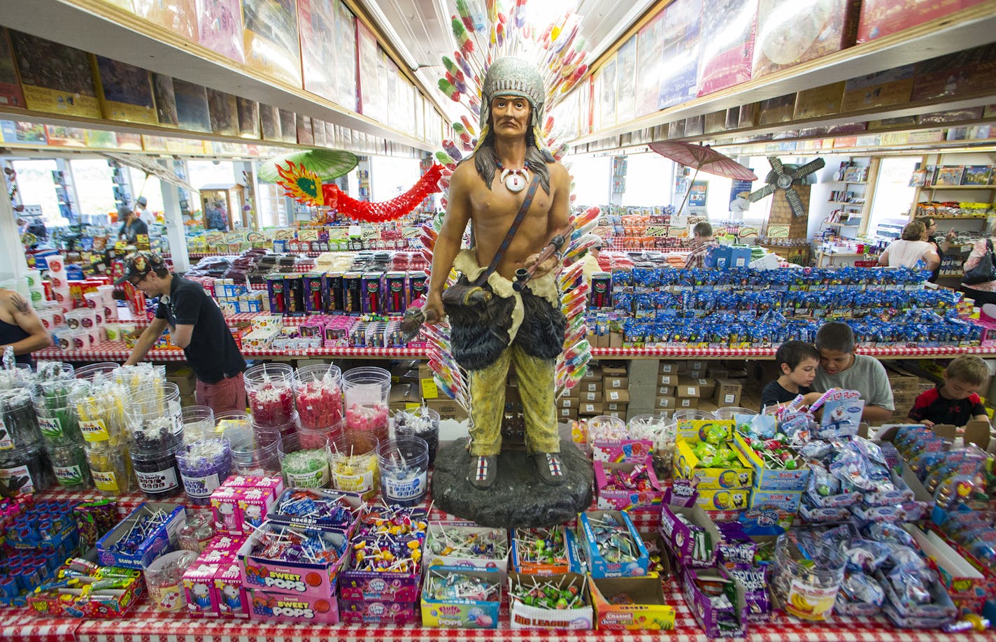 Customers picked out sweets at Minnesota's Largest Candy Store. The store is one of Jordan's biggest commercial attractions and lies right along Highway 169. ] Isaac Hale &#xef; isaac.hale@startribune.com Though the population of Jordan, MN, has doubled in recent years, it still retains its small-town feel. People around the city enjoyed a typical Monday on July 18, 2016.