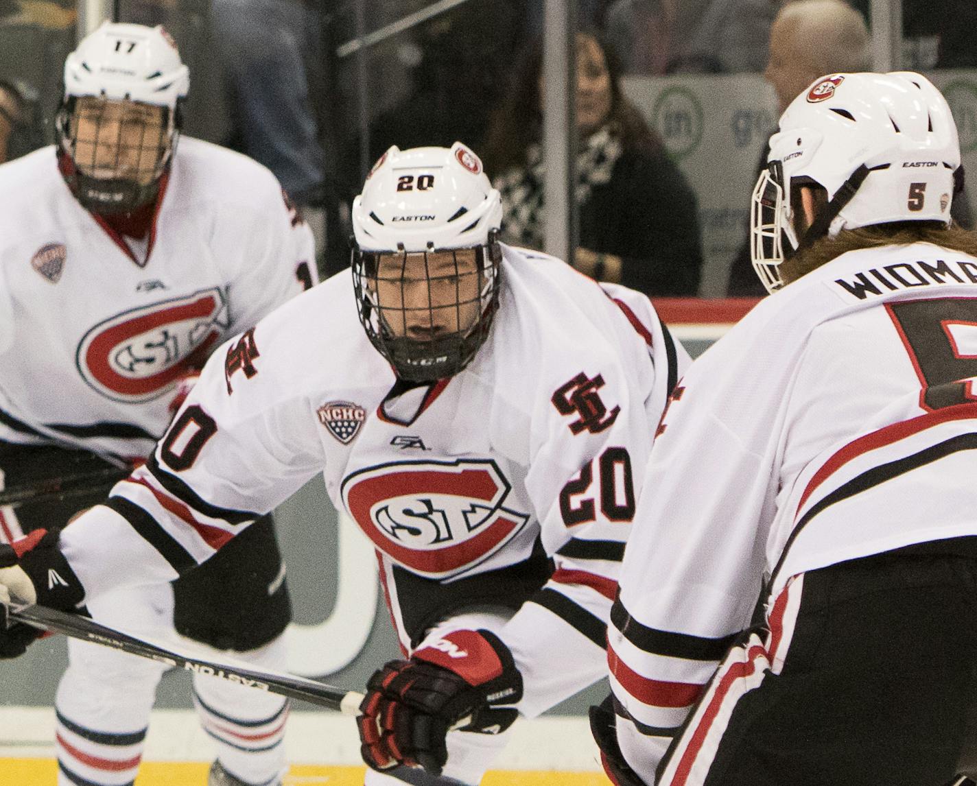 St. Cloud State defenseman Will Borgen (20) of Moorhead was picked for the U.S. Olympic men's hockey team.