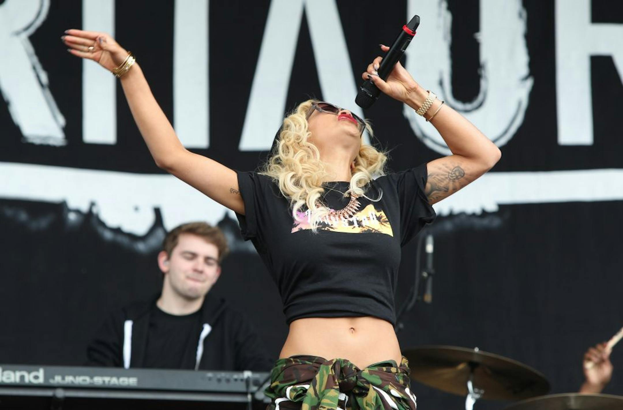 British singer Rita Ora performs on stage at the 2012 Wireless Music Festival in Hyde Park, central London.