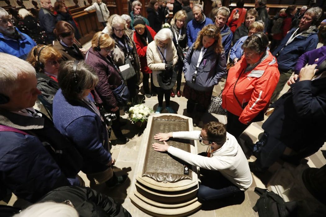 Augburg College alumni visited Luther’s burial site in Castle Church in Wittenberg on Oct. 30, getting a jump on the boom in tourists expected next year.