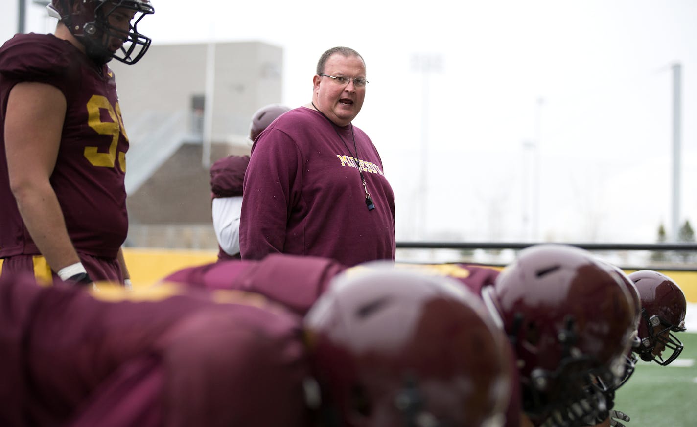 Gophers defensive coordinator Tracy Claeys.