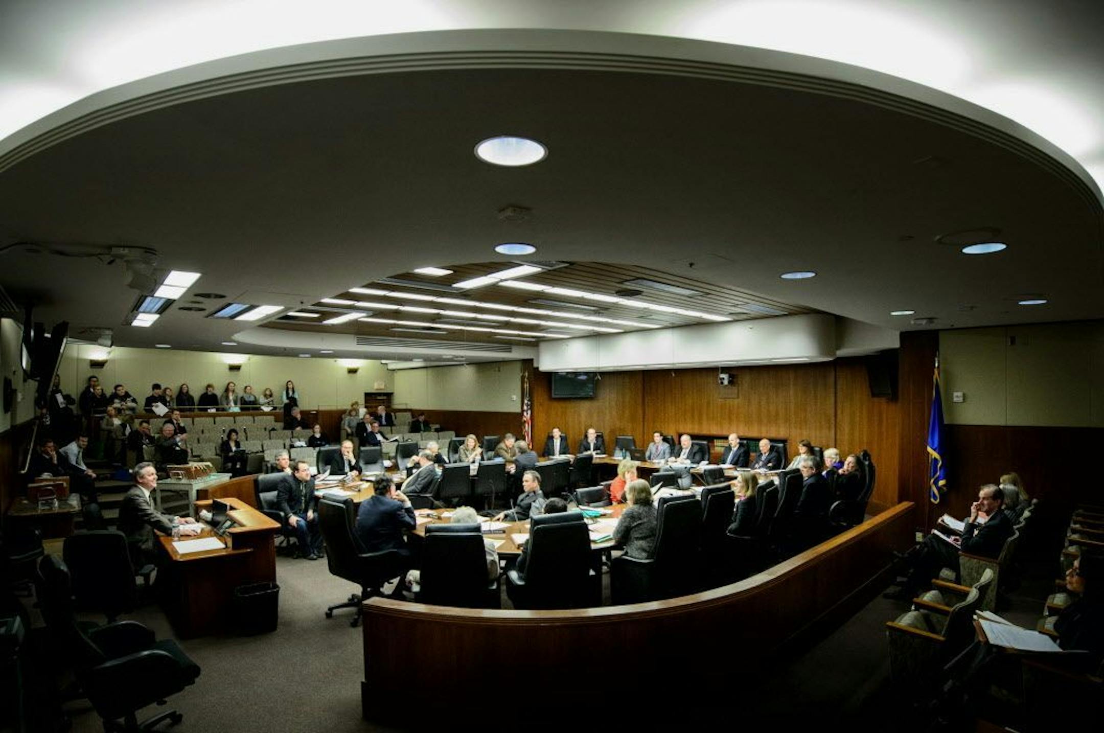 Among the larger committee rooms in the State Office Building in St. Paul is room 200, which the House Taxes committee uses.