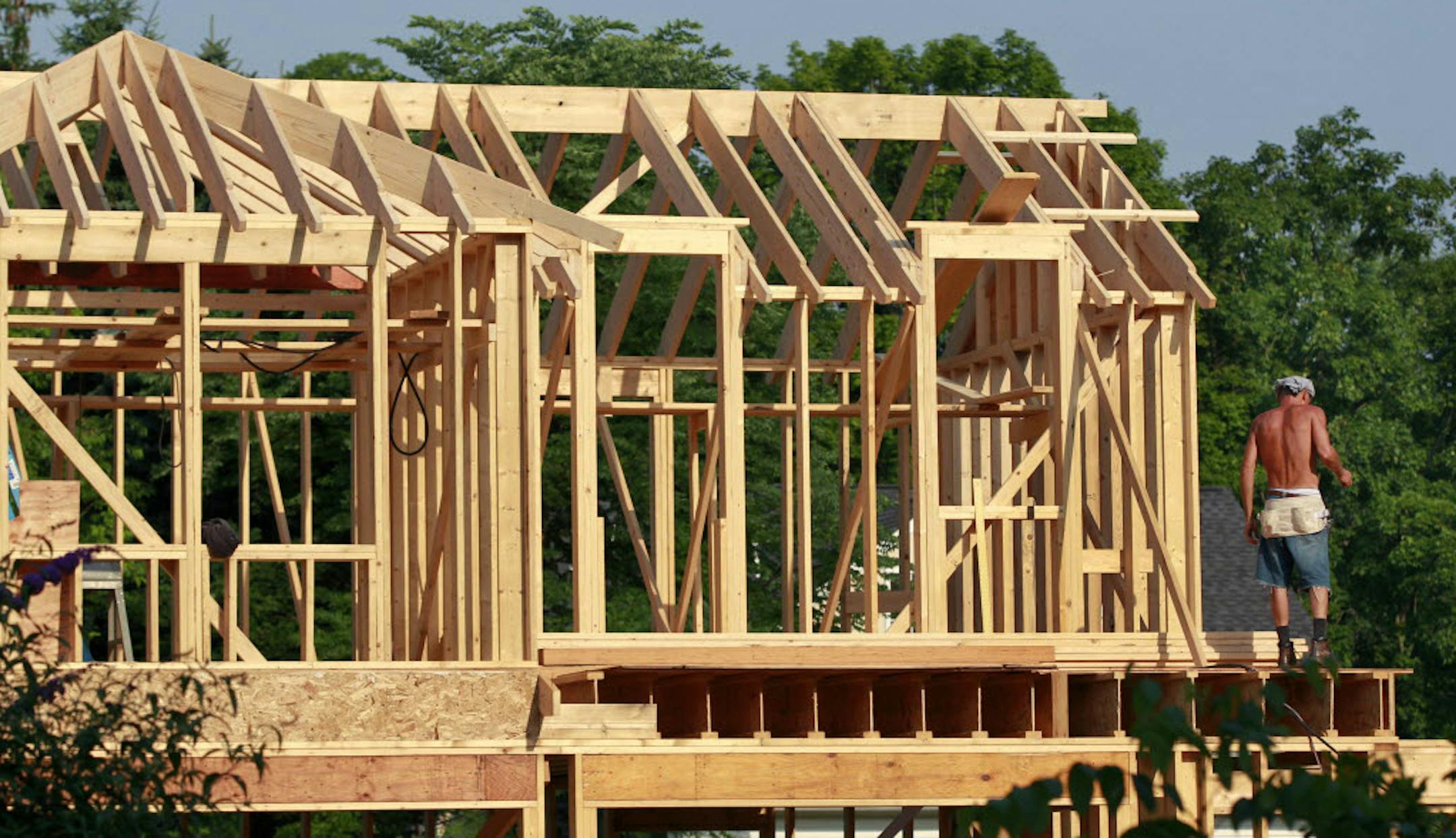 A home construction project in Newtown, Pa.