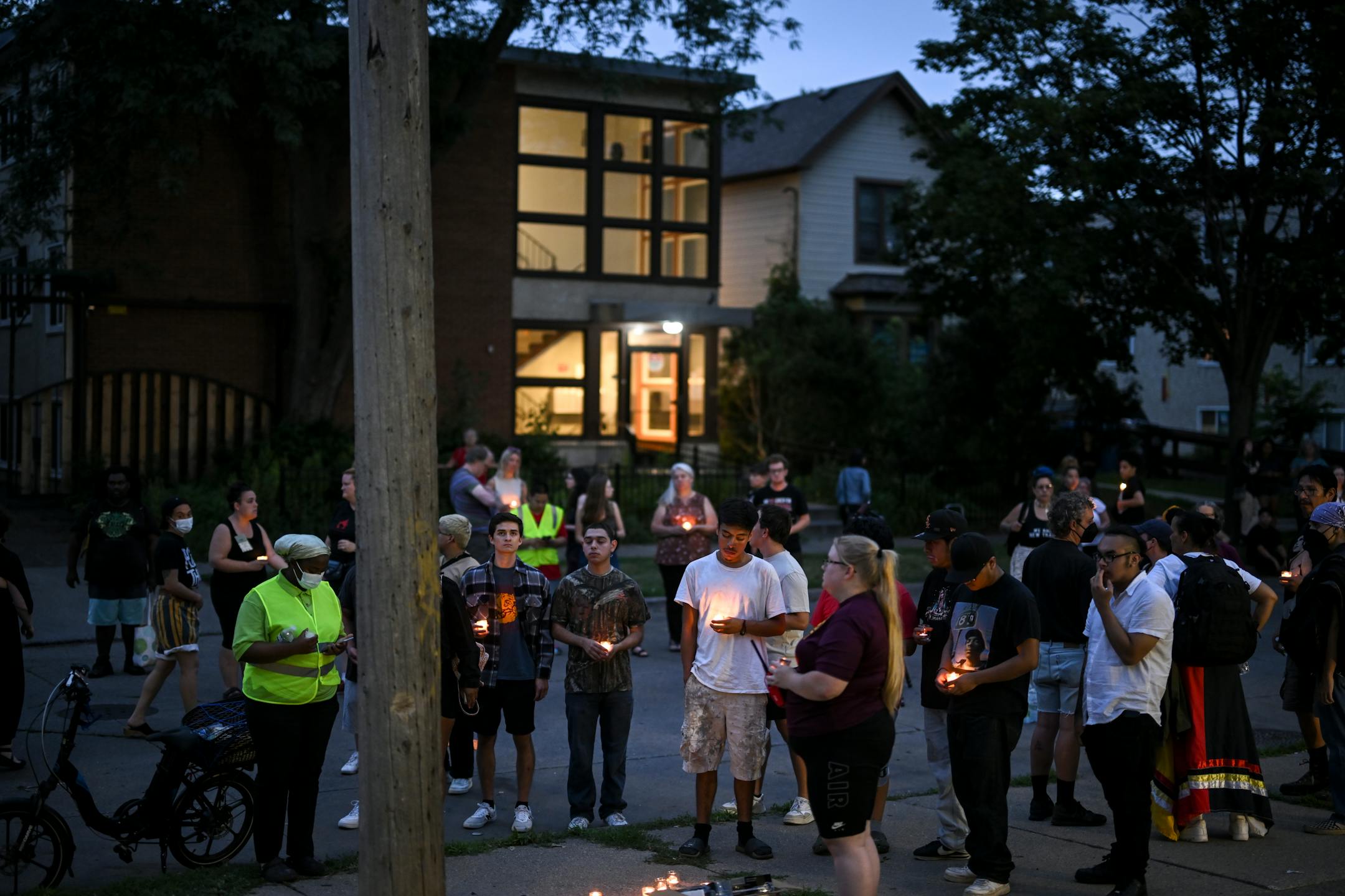 Mourners gathered during a vigil Thursday for 20-year old Andrew Tekle Sundberg.