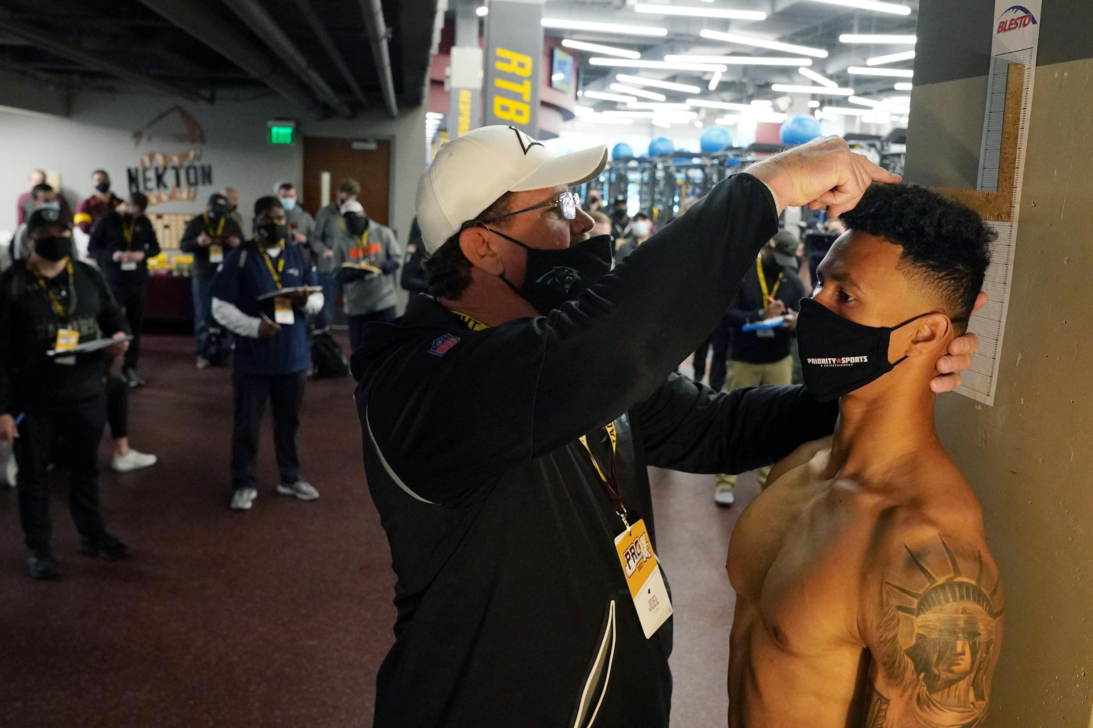 University of Minnesota cornerback Benjamin St-Juste got measured in front of NFL scouts during Pro Day.