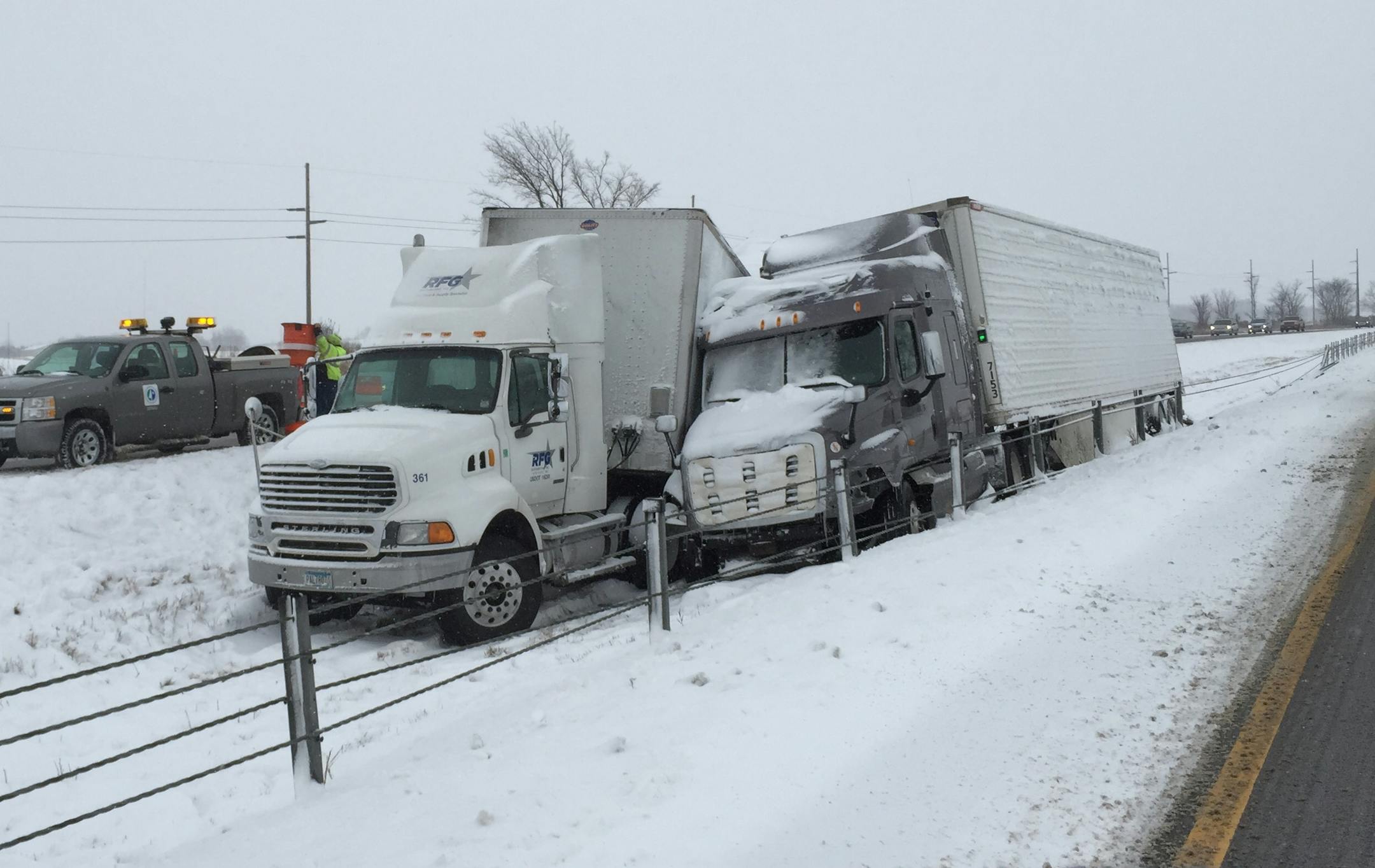 Driving was not easy Wednesday afternoon on southbound Interstate Hwy. 35W 6 miles north of Medford, Minn.