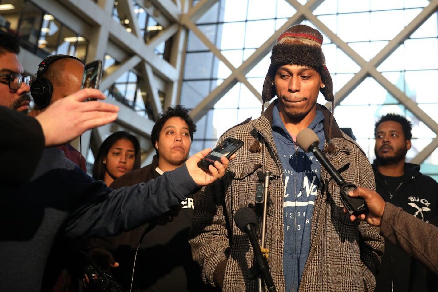 Shooting victim Cameron Clark spoke during a press conference after the verdict was announced Wednesday.