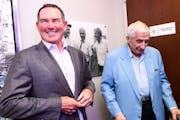 Vikings head coach Mike Zimmer shared a laugh with Sid Hartman in the just-unveiled Sid Hartman Interview Room Friday. ] AARON LAVINSKY • aaron.lavi
