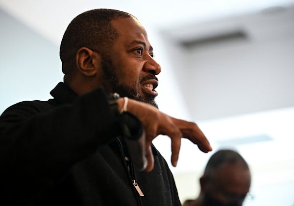 Rep. John Thompson speaks at a press conference on March 5, 2021 in Minneapolis, Minnesota. Thompson is under increasing pressure from top state DFL o