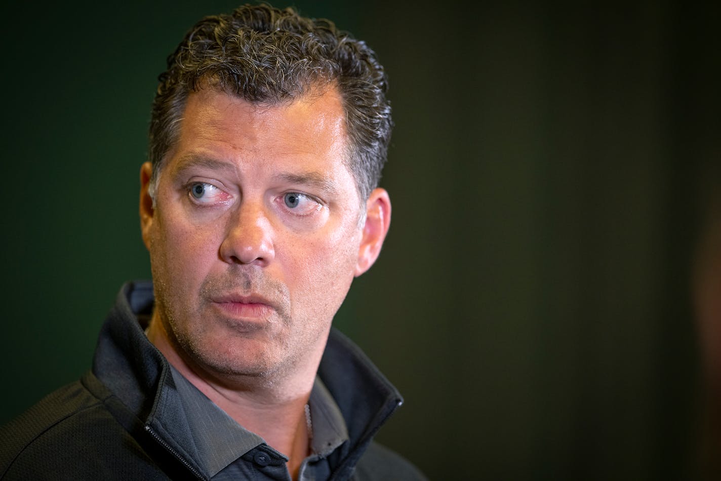 "It's a tough day," said Wild General Manager Bill Guerin after releasing Ryan Suter and Zach Parise during a press conference, Tuesday, July 13, 2021 in St. Paul, MN. ] ELIZABETH FLORES • liz.flores@startribune.com