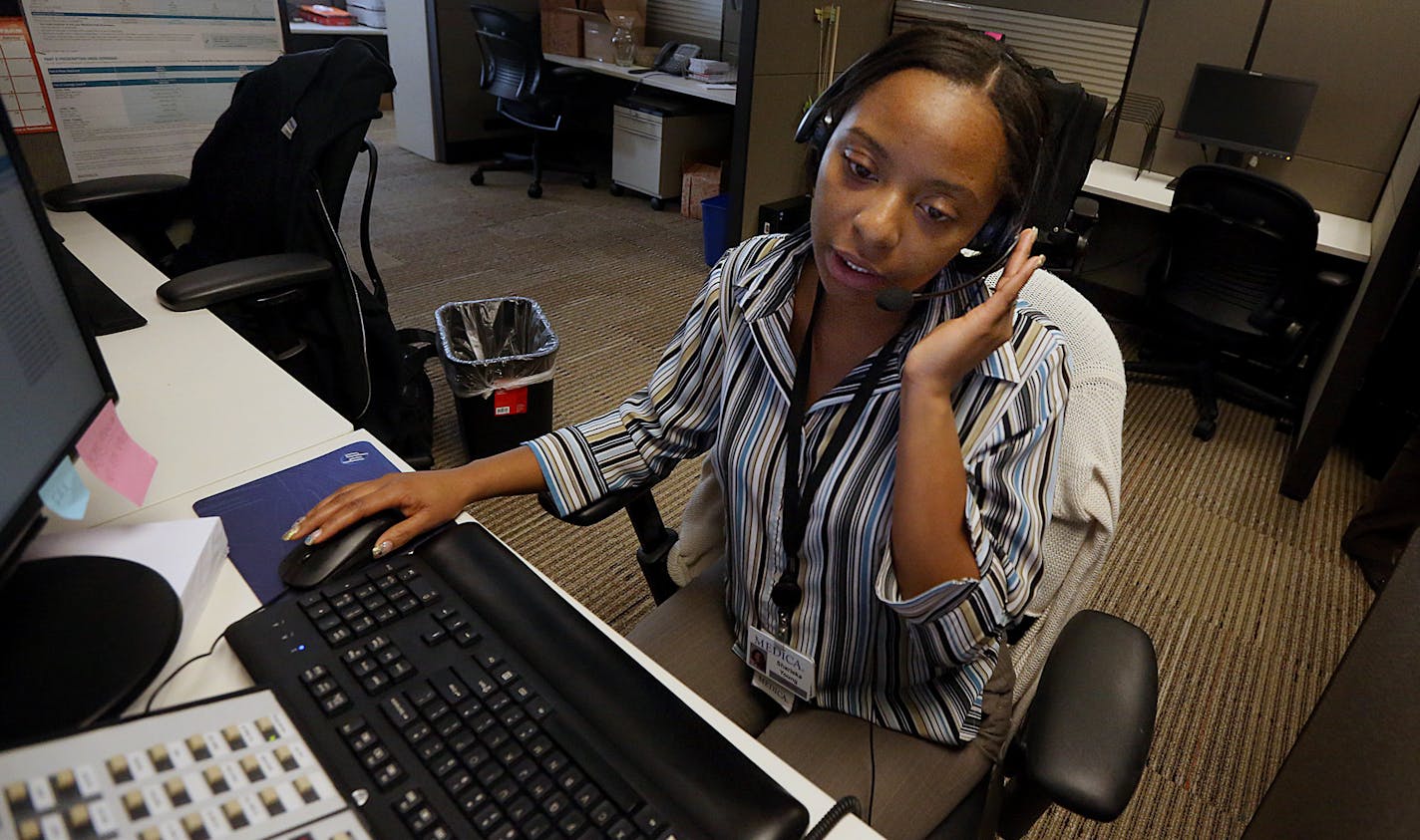 Sharieka Young is a Health Plan Specialist at Medica in Minnetonka. African American unemployment has fallen dramatically in Minnesota in the past three years. Health care and construction have been drivers. But unemployment for black Minnesotans is still way higher than it should be, experts say.] JIM GEHRZ &#x201a;&#xc4;&#xa2; james.gehrz@startribune.com / Minneapolis, MN / November 20, 2014 /3:00 PM