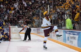 Gophers freshman Jimmy Snuggerud has 21 goals and 29 assists this season and plays on the top line with Logan Cooley and Matthew Knies.