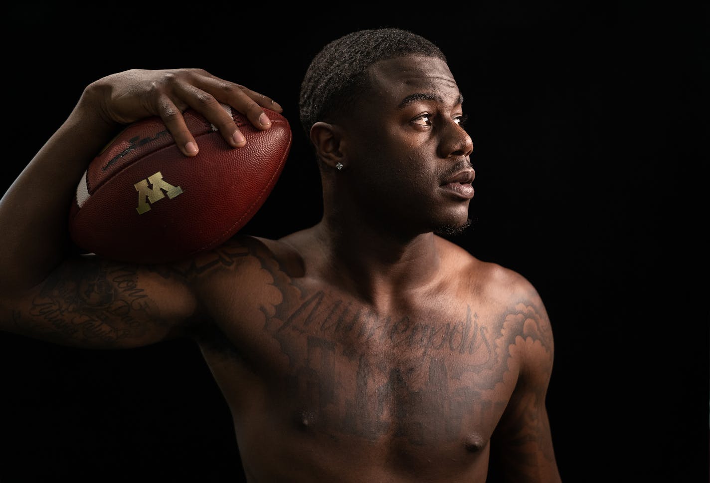 ] MARK VANCLEAVE • Gophers wide receiver Tyler Johnson photographed Tuesday, Jul 30, 2019 near Dundas, Minn.