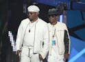FILE - Bobby Brown, left, and Bobby Brown Jr. appear at the BET Awards in Los Angeles on June 26, 2016. Brown was found dead at a Los Angeles home. He
