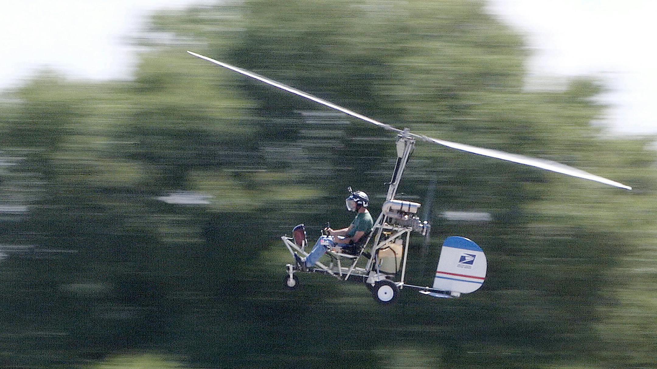 Doug Hughes flies his gyrocopter March 17, 2015, near the Wauchula Municipal Airport in Wauchula, Fla. Hughes wants to shine a spotlight on campaign finance reform, so he wrote a letter of protest to every member of Congress with the intent to deliver them by flying through the no-fly zone and landing in front of the Capitol building in Washington, D.C. (James Borchuck/Tampa Bay Times/TNS) ORG XMIT: MIN2015051811542029