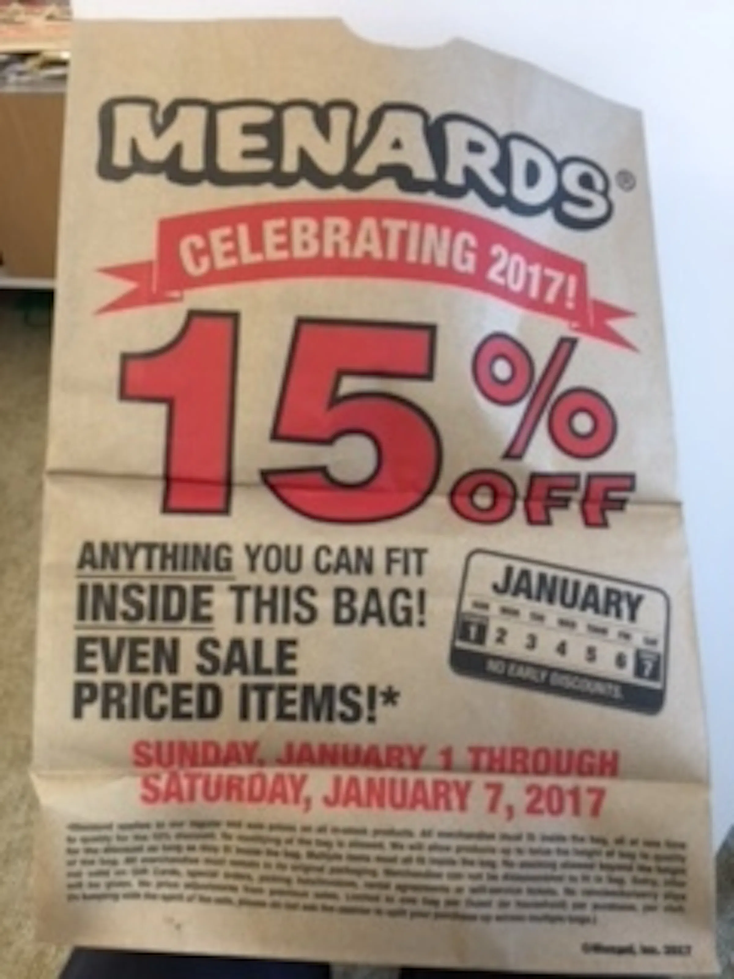 Menards brings back 15% bag sale (no rebates, no waiting for checks)
