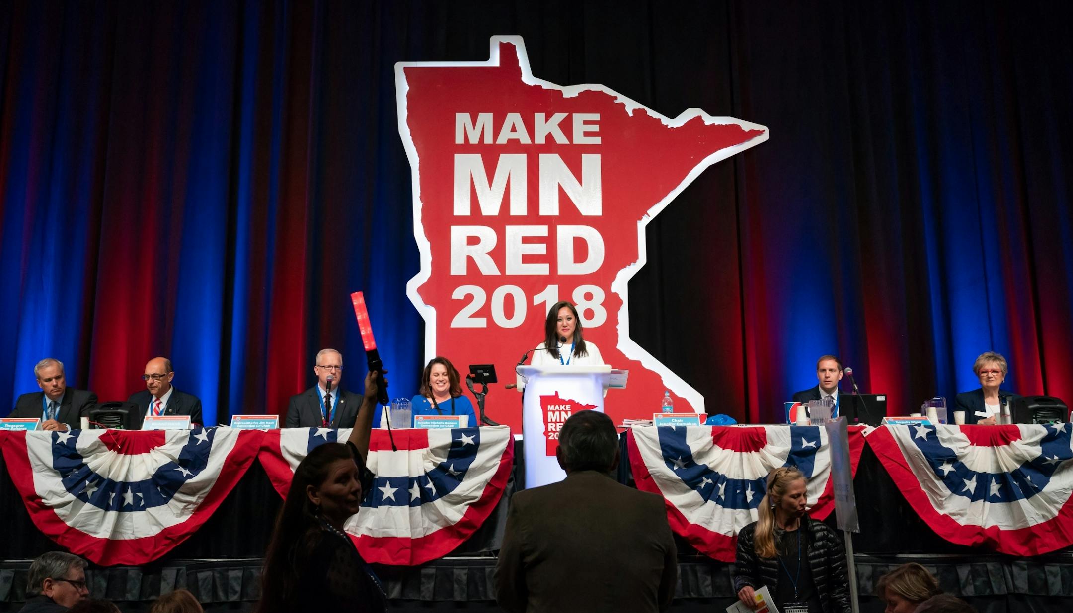 State Chair Jennifer Carnahan began the Republican state convention in Duluth.