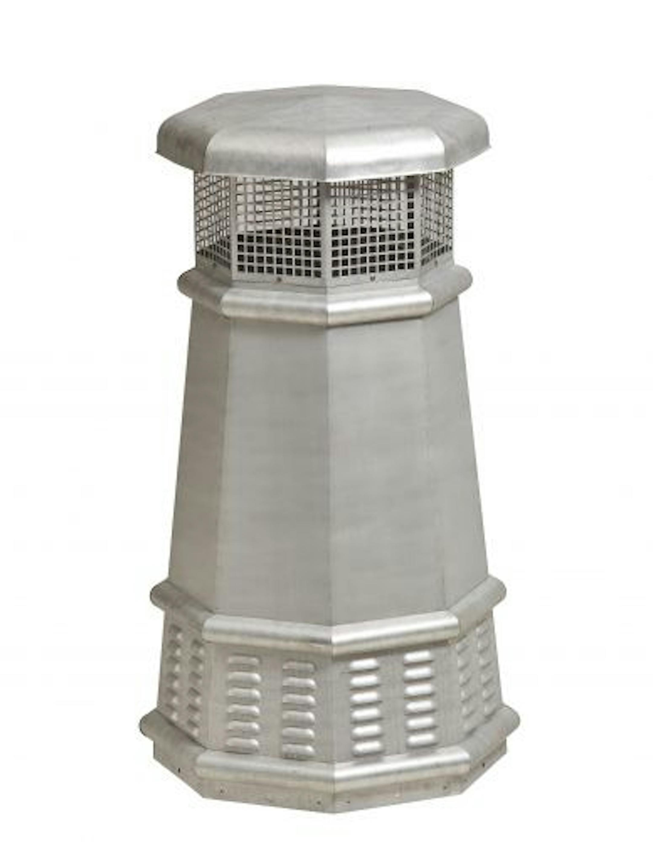 Copper chimney pots from European Copper are now available in a gray finish.
