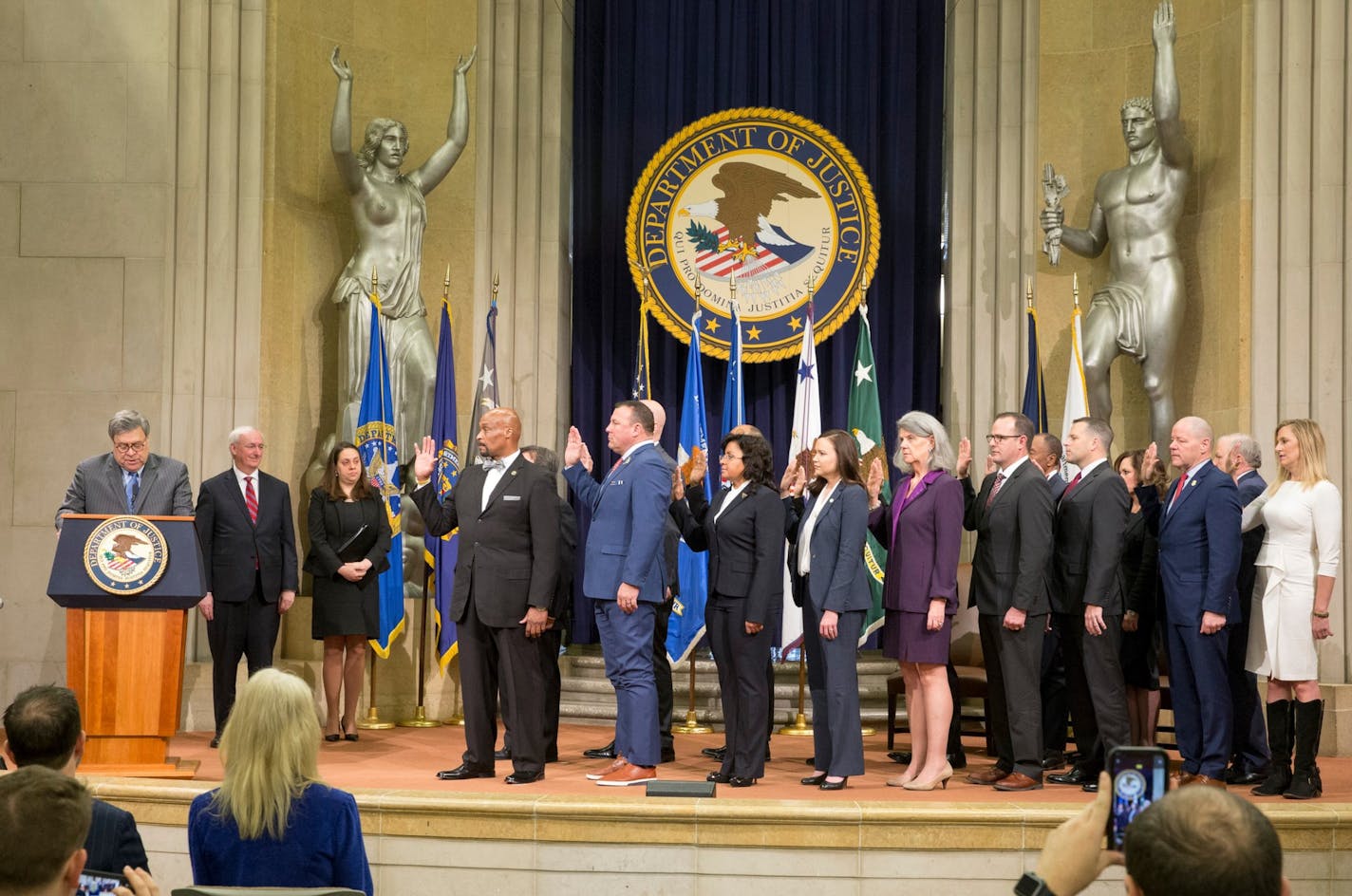 U.S. Attorney General William Barr swore in members of the Presidential Commission on Law Enforcement and the Administration of Justice. Minnesota U.S. Attorney Erica MacDonald was named to the commission.