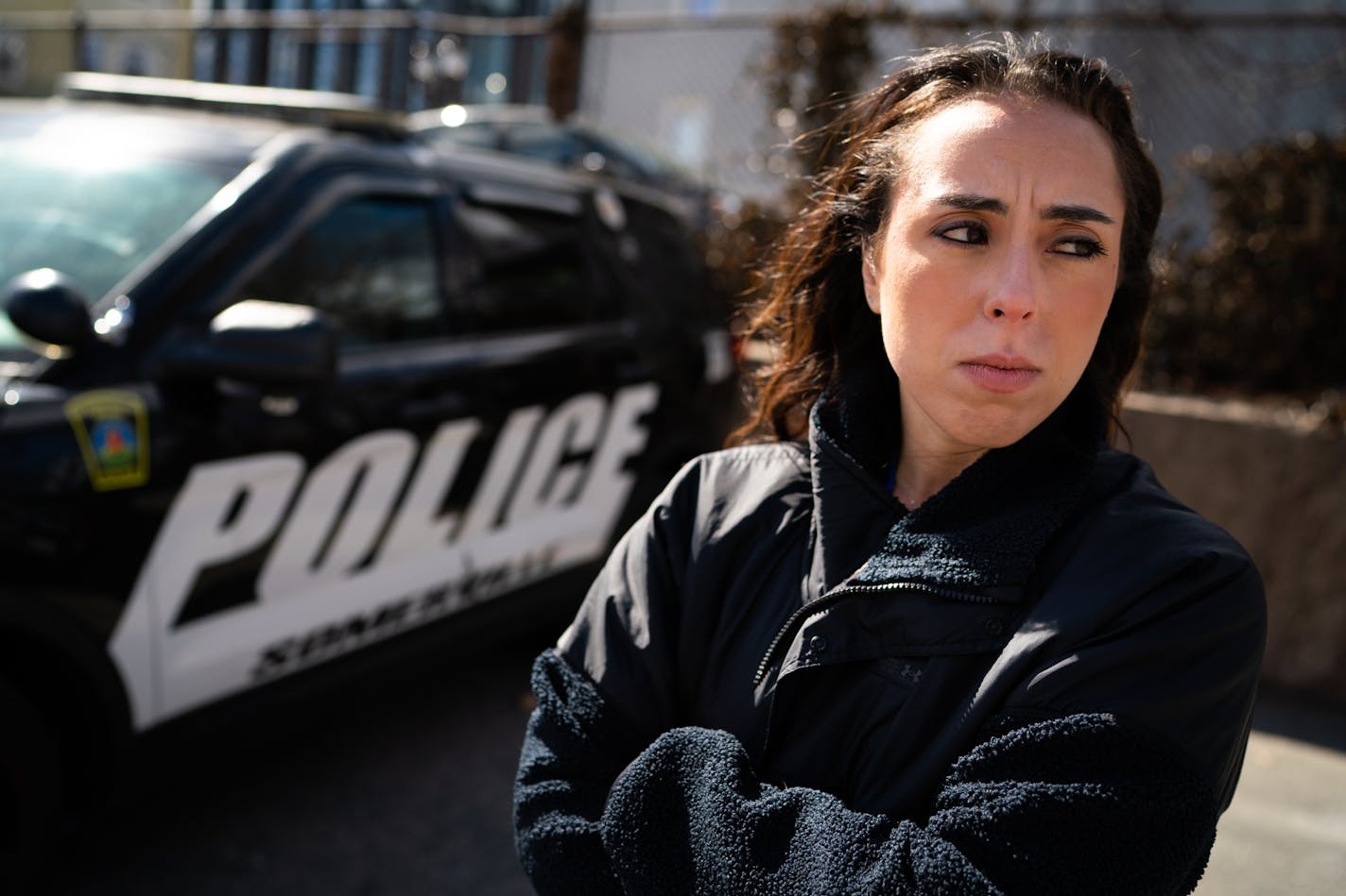 Ashley Catatao, a police officer in suburban Boston who said she was shot in the thigh by her P320 last year, said she no longer keeps a bullet in the chamber of the gun she is required to carry. MUST CREDIT: Washington Post photo by Sarah L. Voisin.